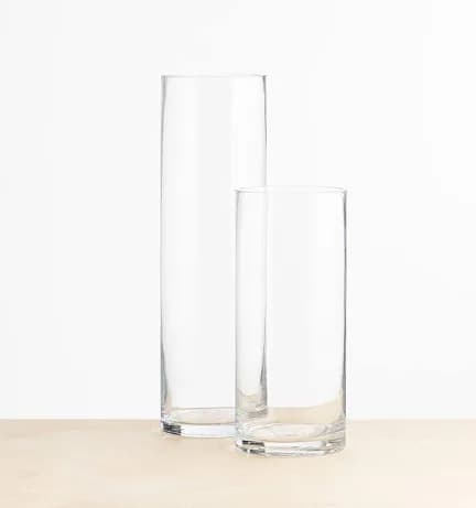 אגרטל זכוכית צילינדר גובה  20 ס"מ קוטר 10 ס"מ