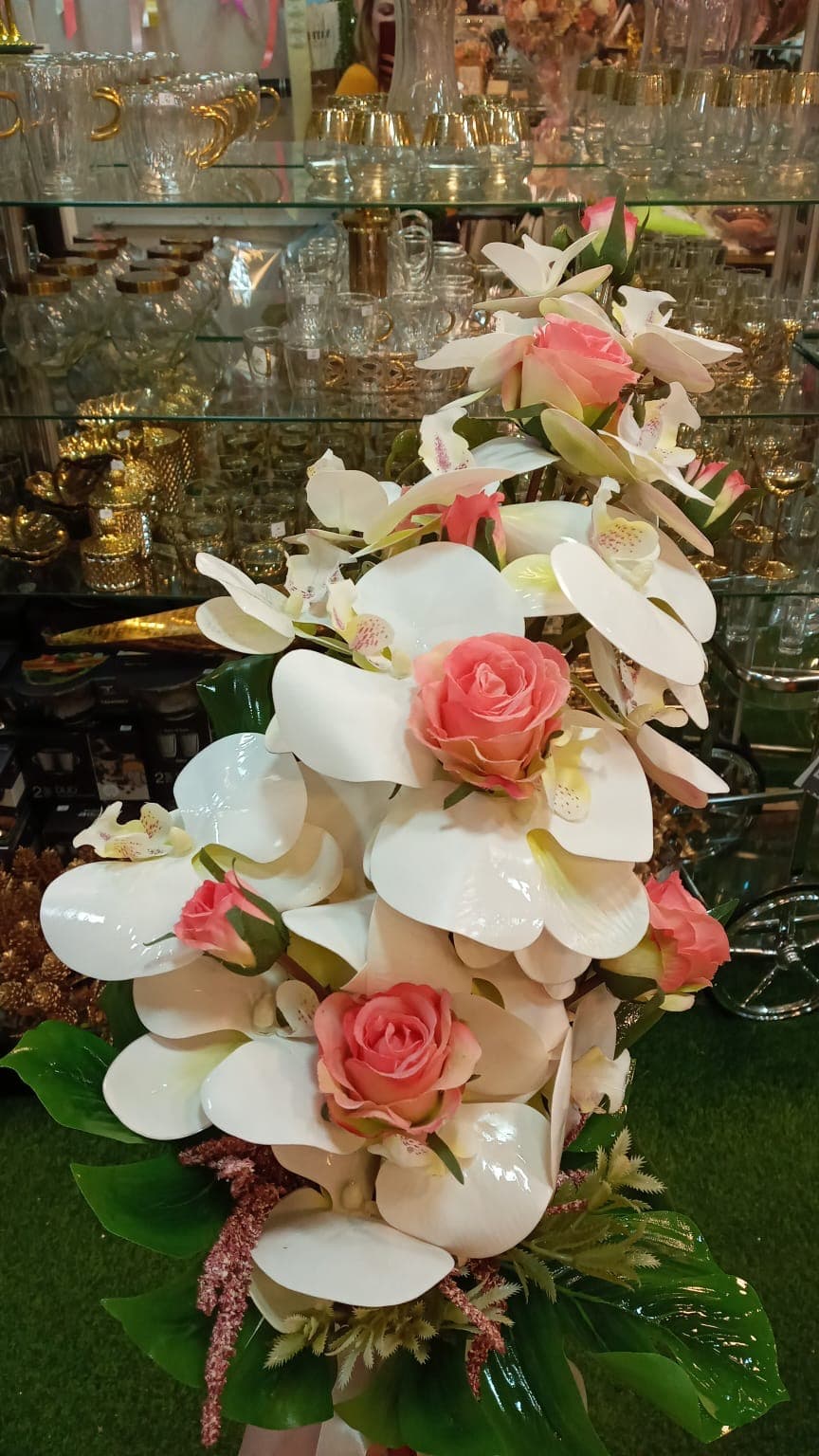 זר כלה מאורך מלאכותי