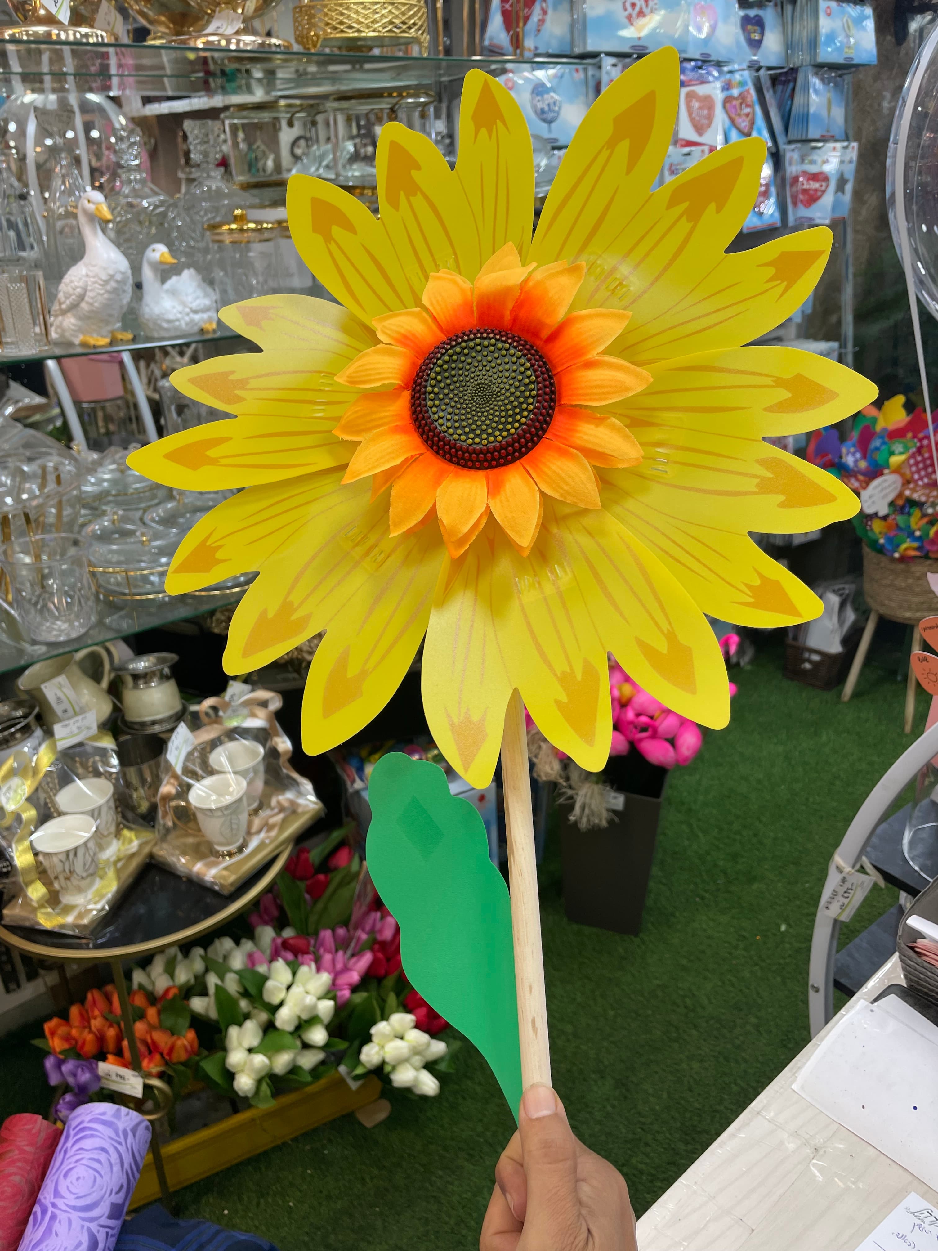 שבשבת חמניה  גדולה.